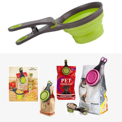 Folding Pet Bowl Food Spoon & Bag Set: Portable Dog Feed Tool