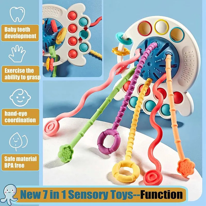 Montessori Sensory Pull String Toy: Engaging Motor Skills Development for Babies  petlums.com   