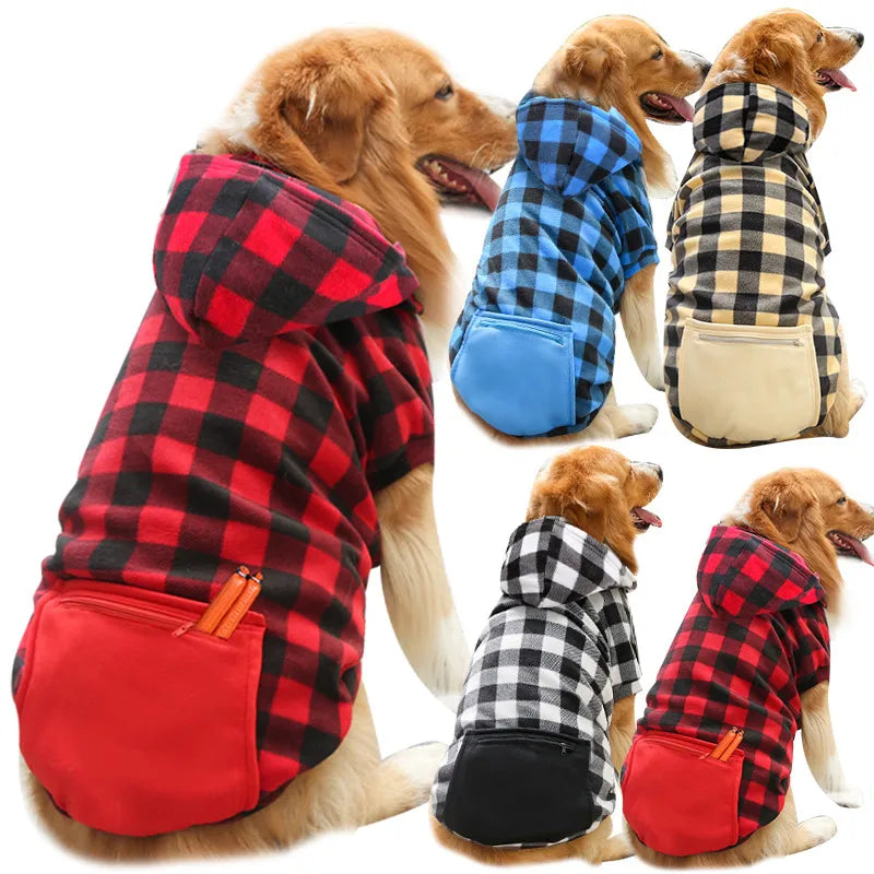 Dog Winter Coat Plaid Reversible Vest for Small to Large Dogs  petlums.com   