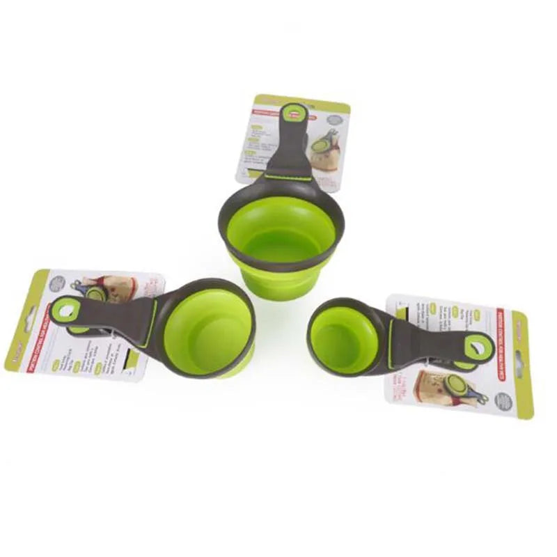 Silicone Folding Pet Bowl Spoon Combo : Durable, Portable, Versatile  petlums.com   