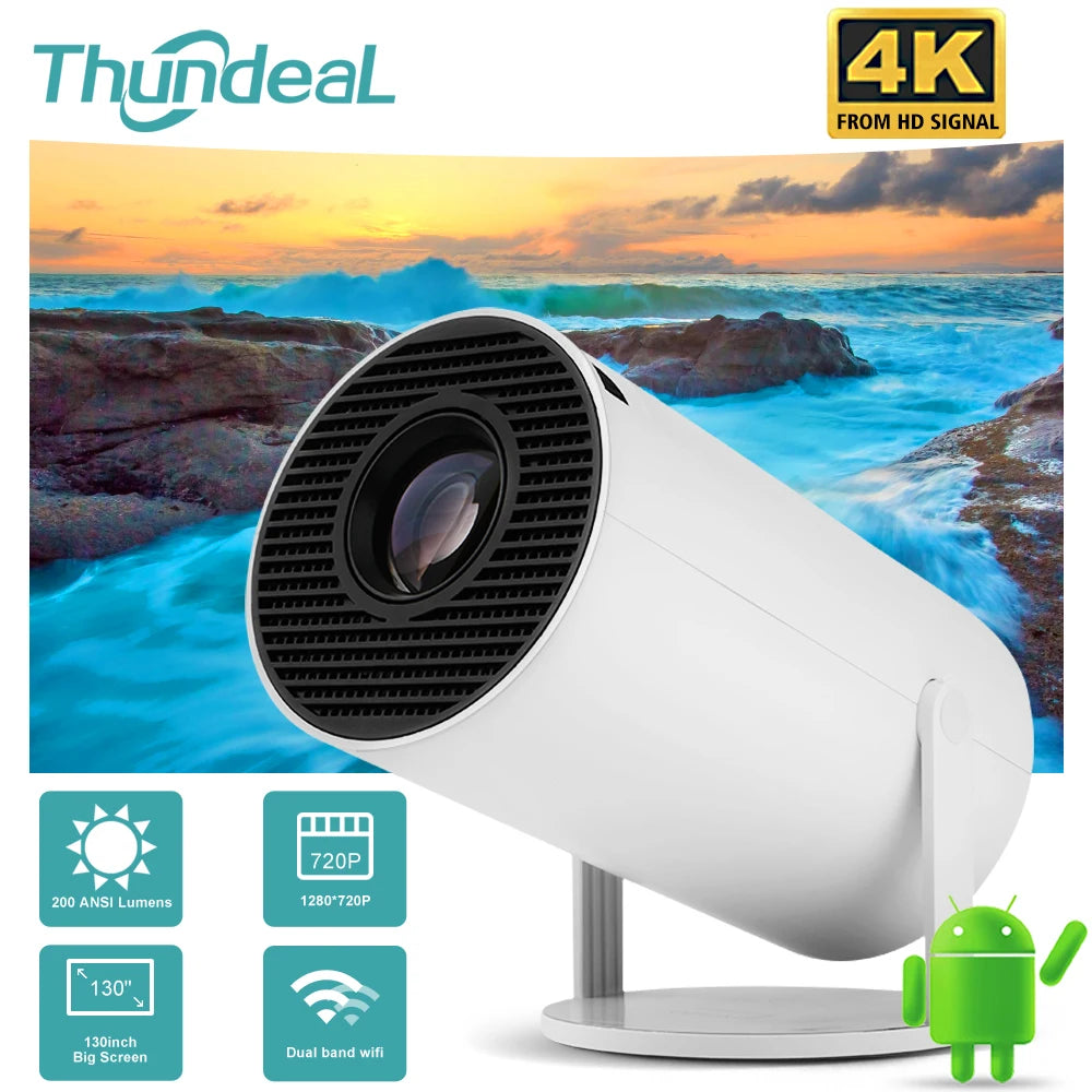 Thundeal Android Wifi Smart Portable Projector: HD Office Home Theater Mini  petlums.com   