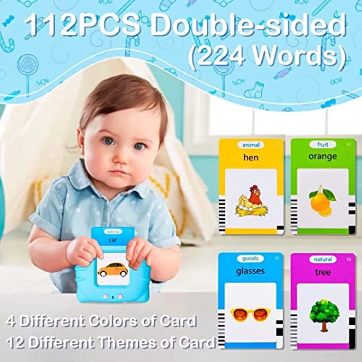 Talking Flash Cards Educational Learning Machine for Kids: Interactive & Portable Toy for Preschoolers  petlums.com   