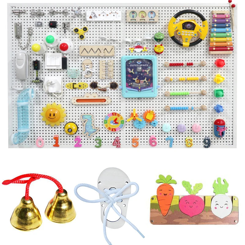 Children's Montessori Sensory Busy Board: Educational Toy for Kids  petlums.com   