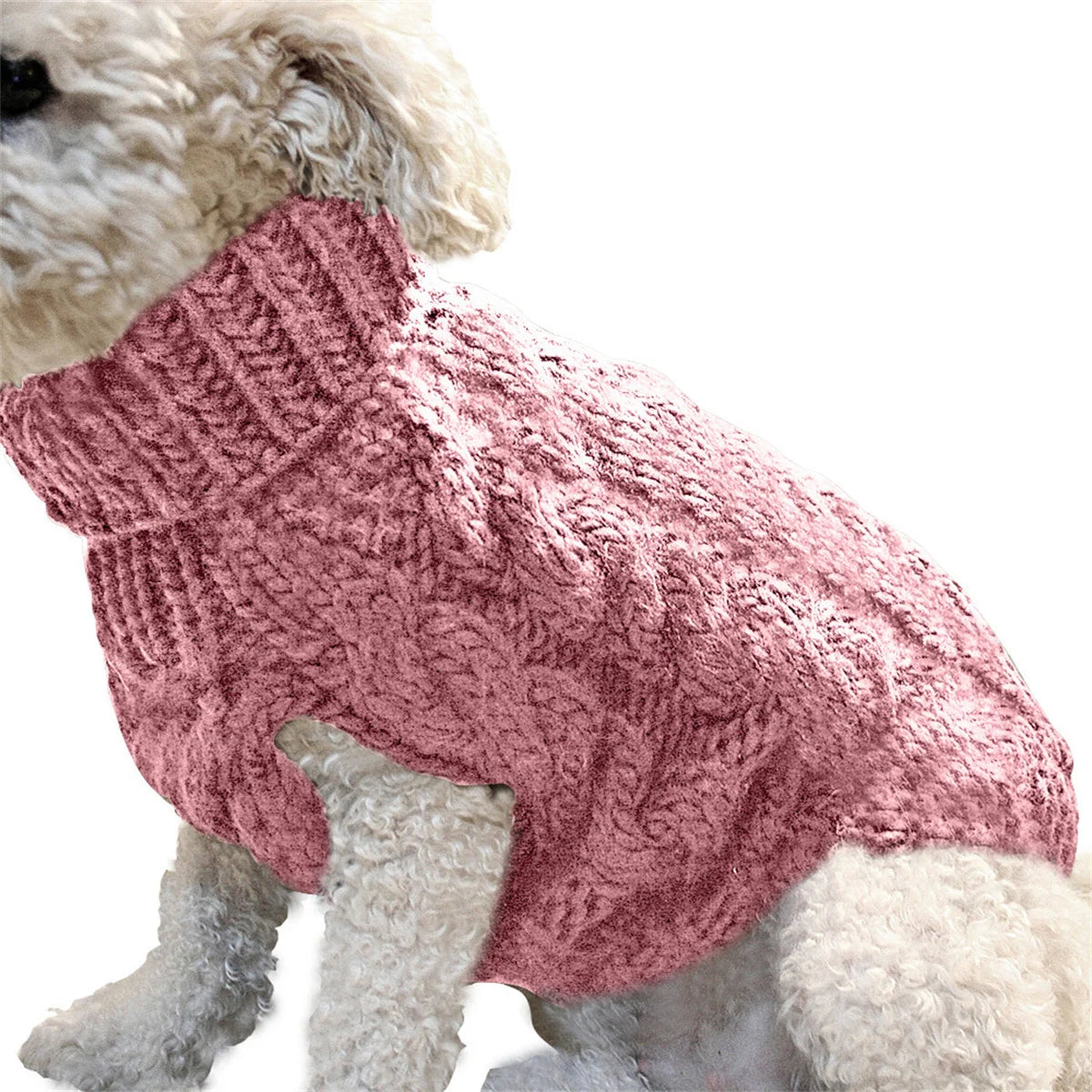 Winter Warm Pet Sweaters for Small Medium Dogs Cats: Soft Wool Turtleneck Vest Coat Jacket.  petlums.com   
