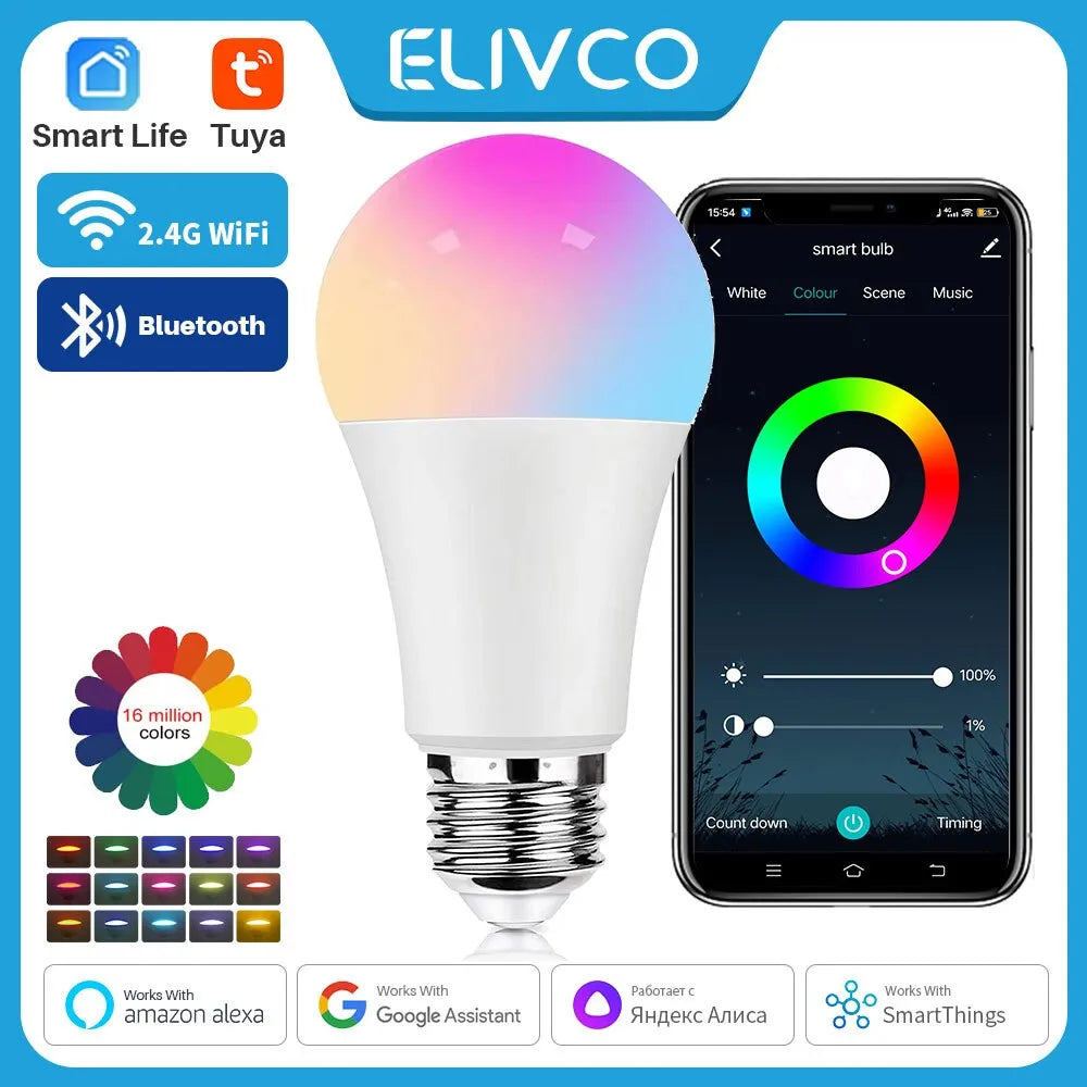 Smart LED Light Bulb: Colorful, Dimmable, App Control, Voice Support  petlums.com   