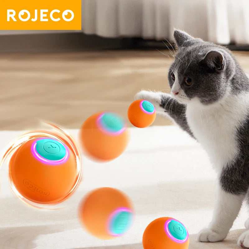 ROJECO Interactive Cat Bouncing Ball Toy: Engaging Exercise for Pets  petlums.com   