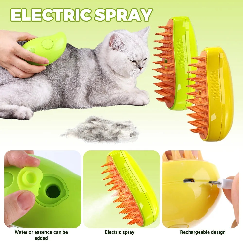 Cat Steamy Brush: Shed-Free Grooming & Massage for Cats  PetLums.com   