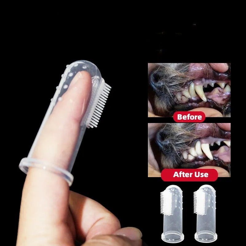 Pet Silicone Finger Cots Toothbrush: Dental Hygiene for Cats and Dogs  petlums.com   
