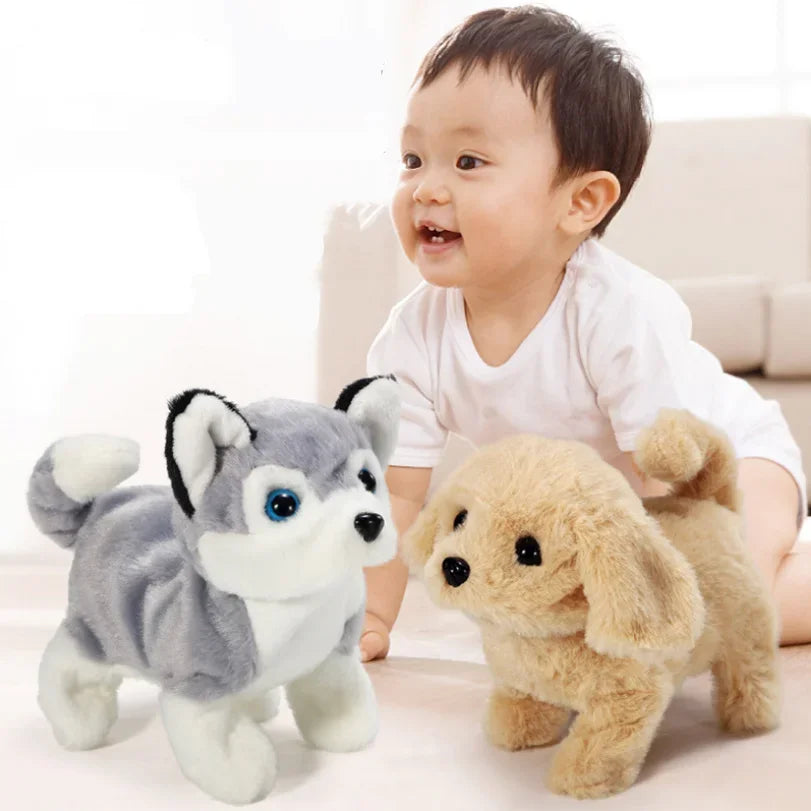 Electric Interactive Puppy Plush Toy: Cute Dog Robot for Kids Birthday Gift  petlums.com   