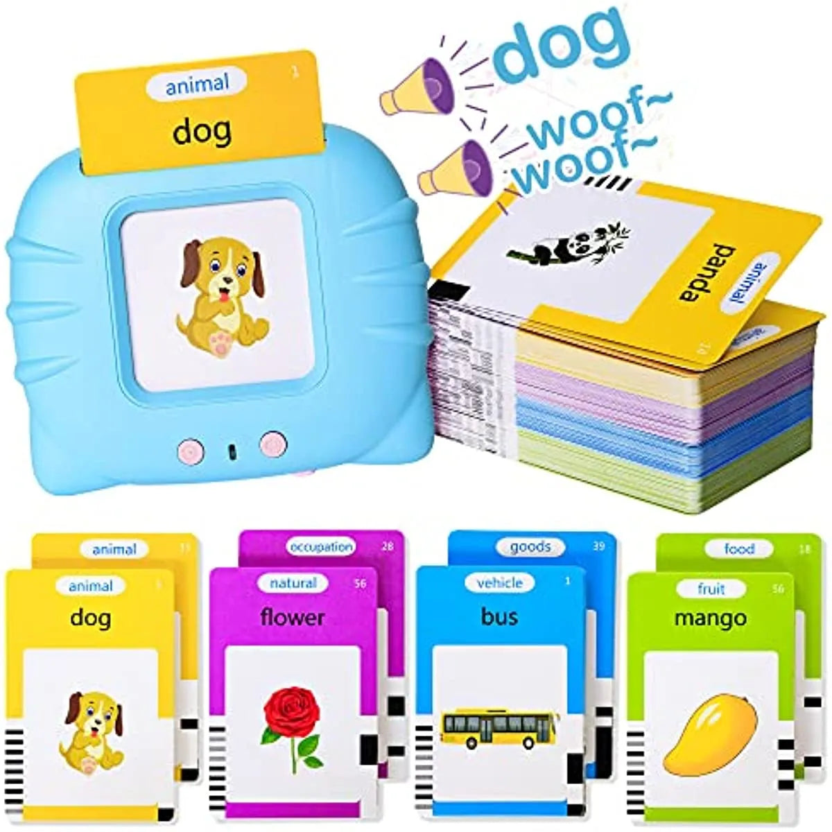 Talking Flash Cards Educational Learning Machine for Kids: Interactive & Portable Toy for Preschoolers  petlums.com   
