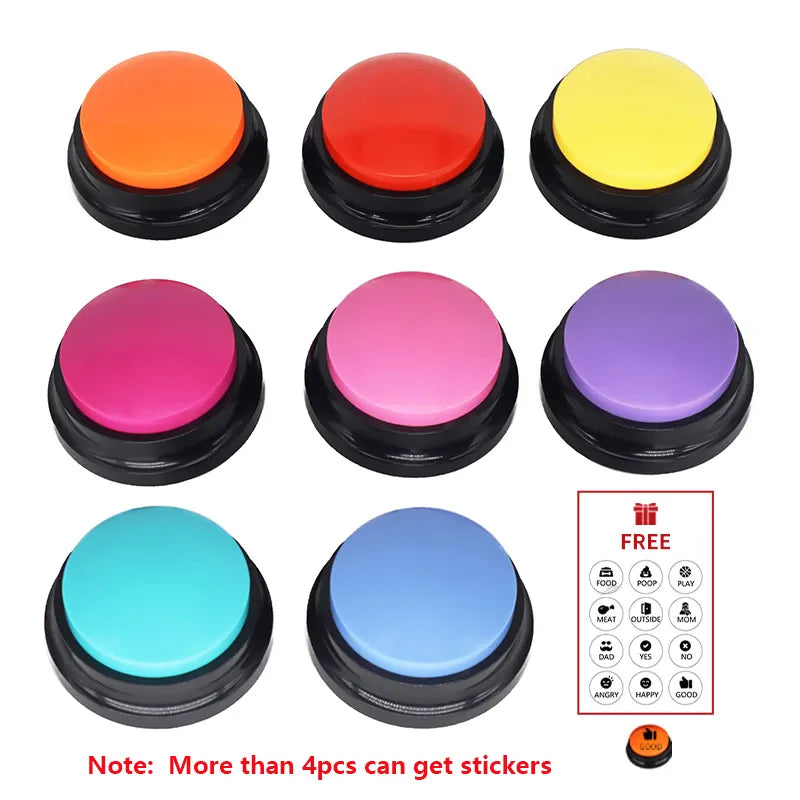 Voice Recording Button Dog Buttons for Communication Pet Training Buzzer 30 Second Record Playback Funny Gift for Study Office  petlums.com   