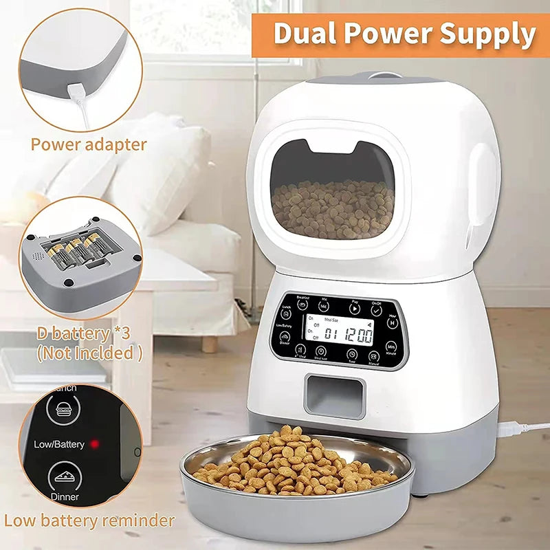 Automatic Pet Feeder Smart Food Dispenser for Dog Cat: Programmable Timer & WiFi Control  petlums.com   