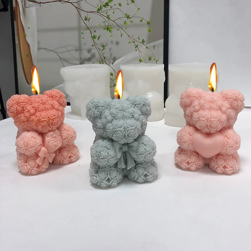 Bear Hug Love Silicone Candle Mold - DIY Cute Pet Making Supplies  petlums.com   