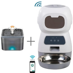 Smart Pet Feeder Bowl with Water Fountain: Programmable, WiFi Enabled, Large Capacity