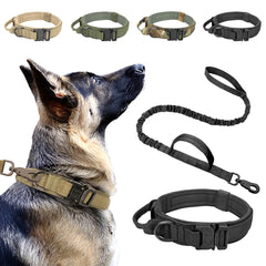 Military Tactical Dog Collar with Durable Nylon Lead & Breakaway Leash