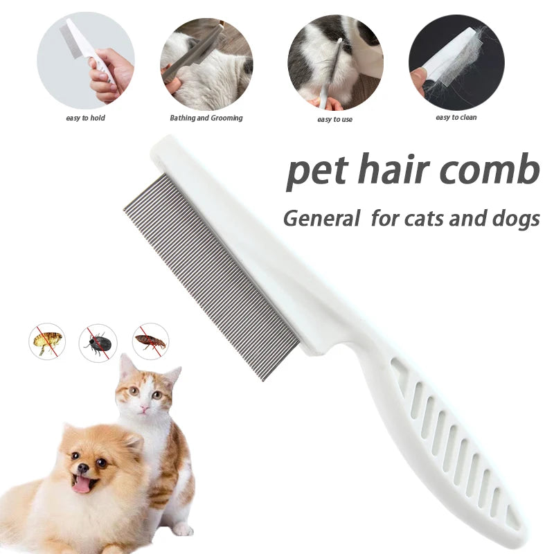 Pet Grooming Flea Comb with Hair Brush and Massage - Portable Tools and Accessories  petlums.com   