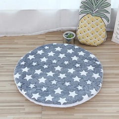 Soft Fleece Round Cat Bed: Cozy Pet Sleeping Mat for Small Dogs & Puppies