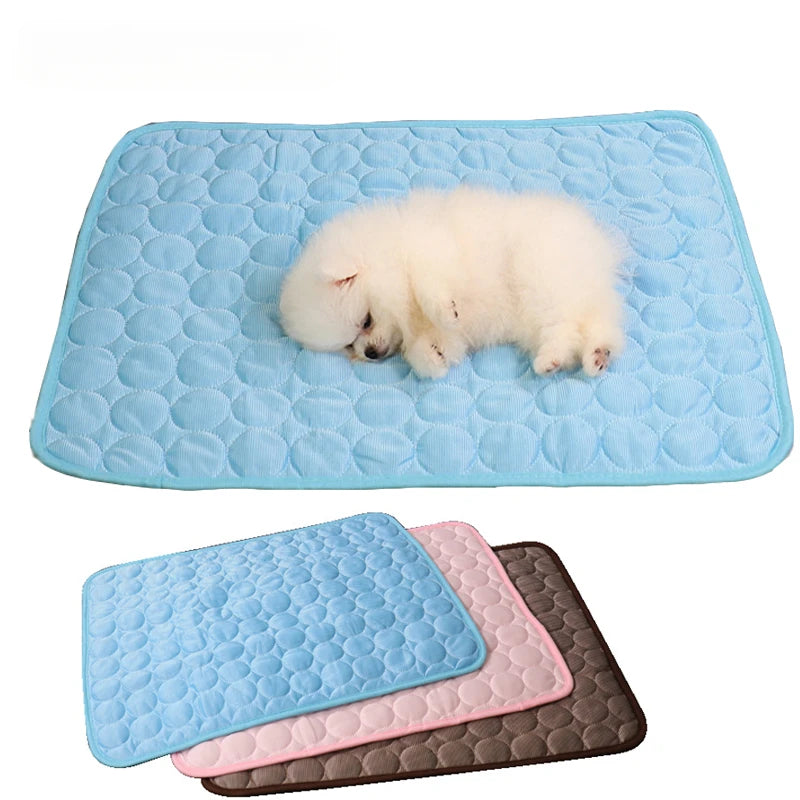 Dog Cooling Mat: Breathable Washable Summer Pet Bed Blanket  petlums.com   