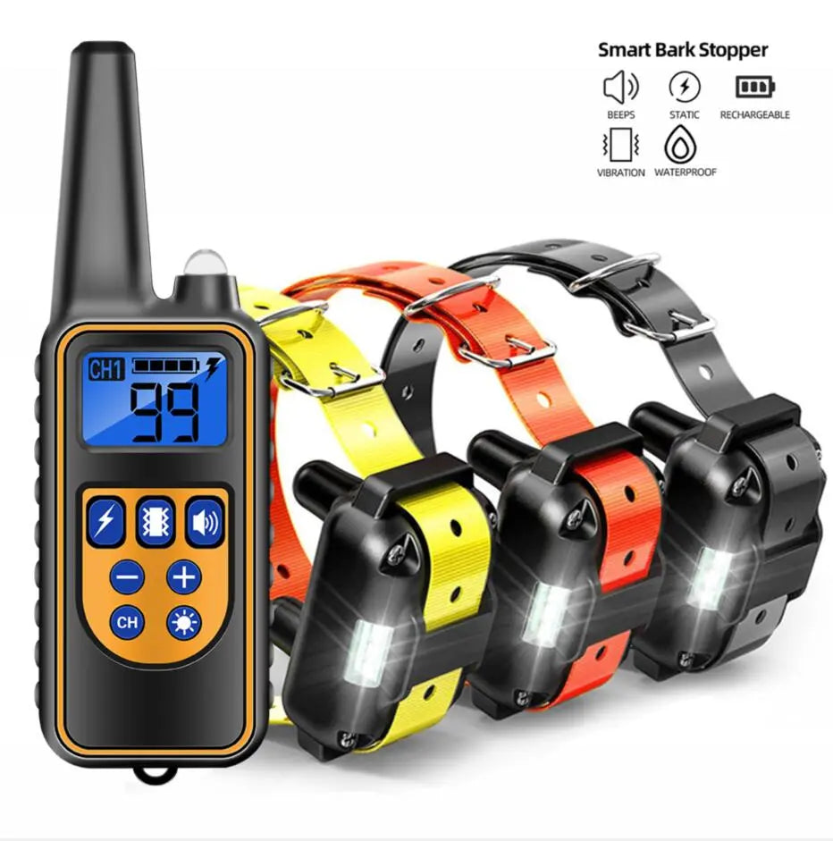Electric Dog Training Collar with Remote Control - Waterproof and Rechargeable  petlums.com   