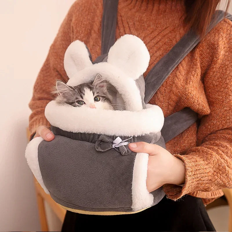 Winter Warm Pet Carrier Backpack for Small Dogs & Cats: Stylish Outdoor Travel Companion  petlums.com   