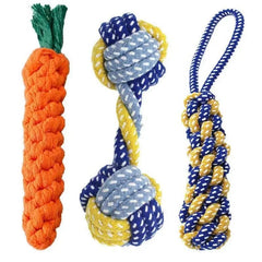 Interactive Dog Toy Set: Braided Rope Ball & Dumbbell for Chewing & Teeth Cleaning