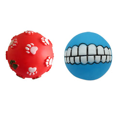 Squeaky Rubber Dog Ball Toy for Small Dogs: Interactive Chew Toy