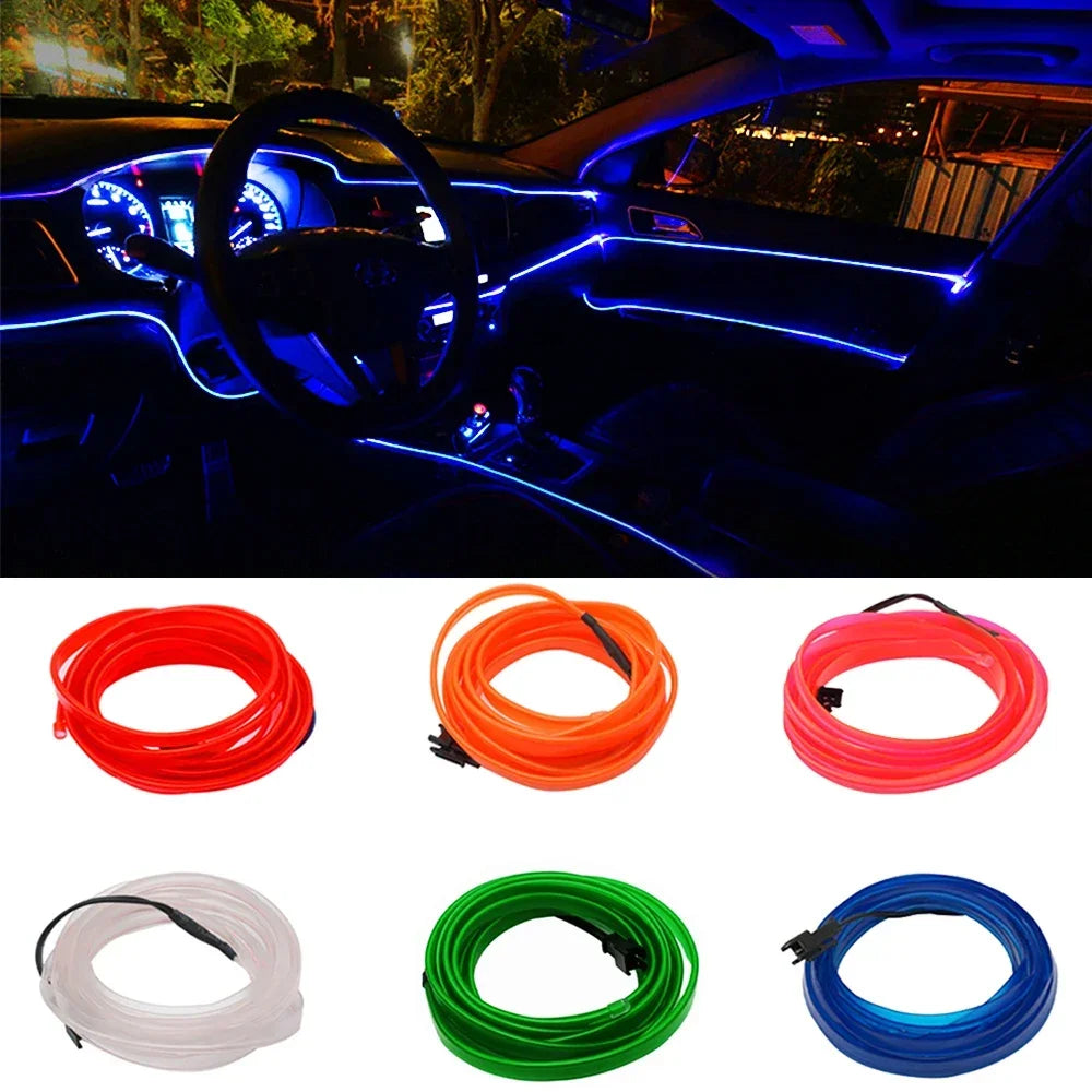 Car Interior LED Neon Light Strip: Flexible, Water Resistant, Vibrant Colors, Easy Install - USB Powered  petlums.com   