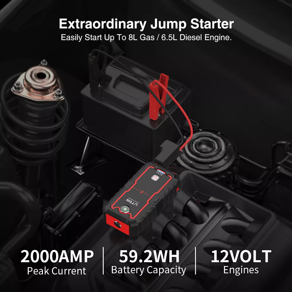 UTRAI Power Bank Jump Starter: High Capacity Emergency Car Booster  petlums.com   