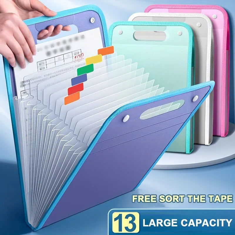 13 Pocket Macaron Color Accordian Document Organizer: Stylish Storage Solution for Office and Home  petlums.com   