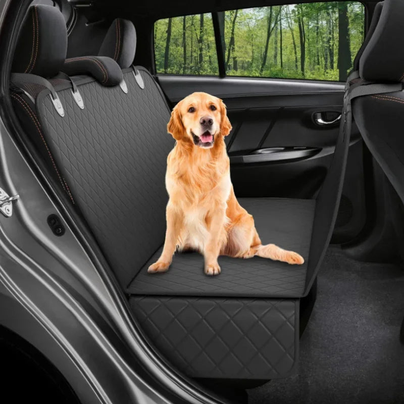 Waterproof Dog Car Seat Cover for Small Medium Large Dogs - Pet Travel Mat Hammock  petlums.com black  