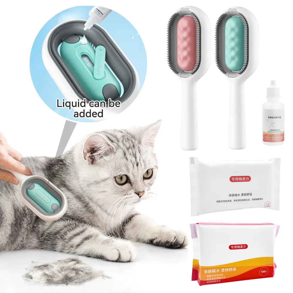 Cat Hair Removal Comb with Disposable Wipes: Clean, Groom, Pamper - Pet Accessories  petlums.com   
