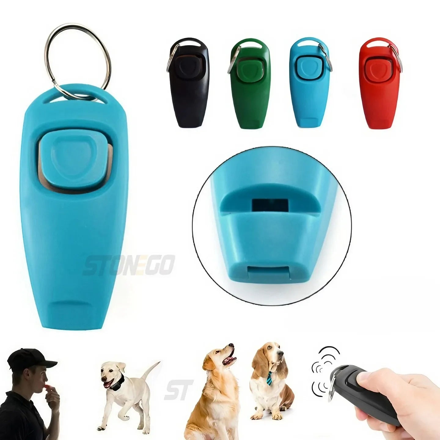 Pet Training Clicker & Whistle Combo for Obedience Training  petlums.com Blue  