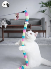 Feather Cat Teaser Wand: Interactive Funny Caterpillar Toy for Cats