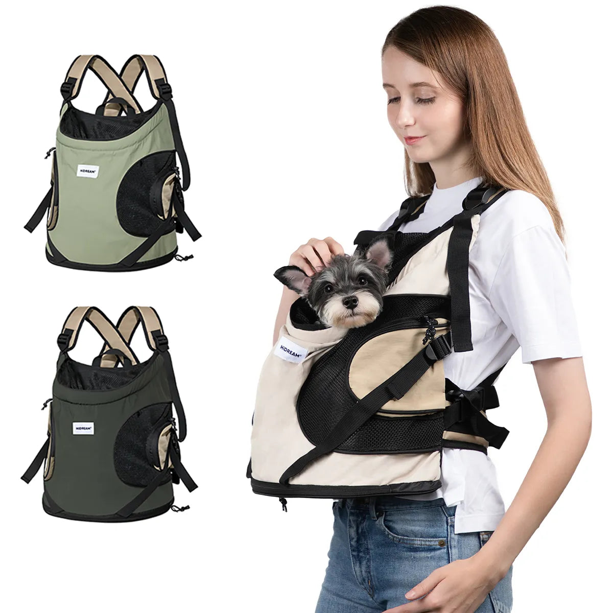 Pet Travel Chest Sling Bag Breathable Canvas Portable Backpack  petlums.com   