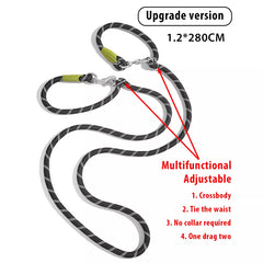 Ultimate Reflective Nylon Hands-Free Dog Leash for Small Large Dogs