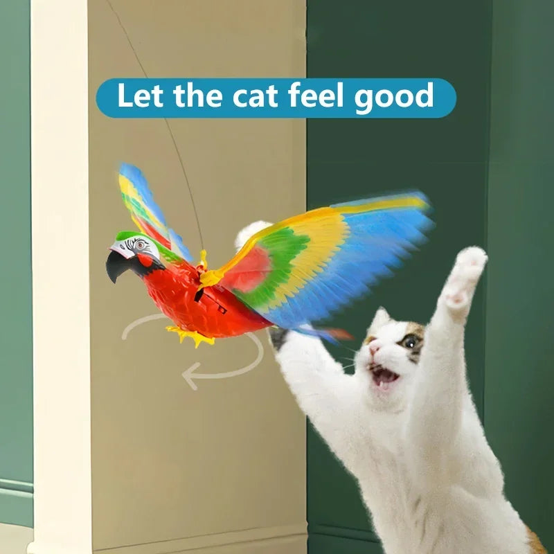 Interactive Hanging Eagle Cat Toy: Teaser Play Scratch Rope  petlums.com   