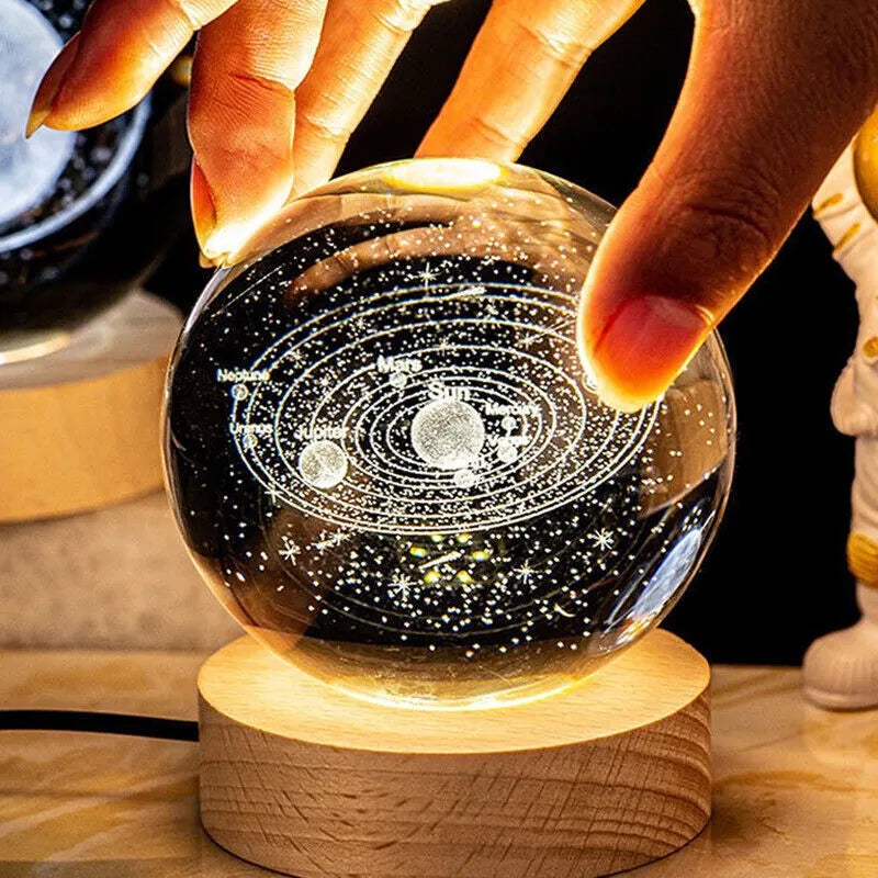 Enchanting 3D Planet Moon Crystal Ball Lamp for Kids' Bedroom Decor  petlums.com   