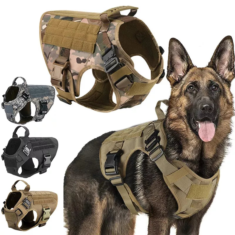 Tactical Dog Harness Set for German Shepherd Training & Control  petlums.com   