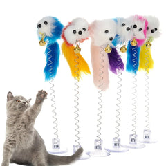 Colorful Interactive Cat Toy with Bell & Feather - Engaging & Fun for Your Feline Companion