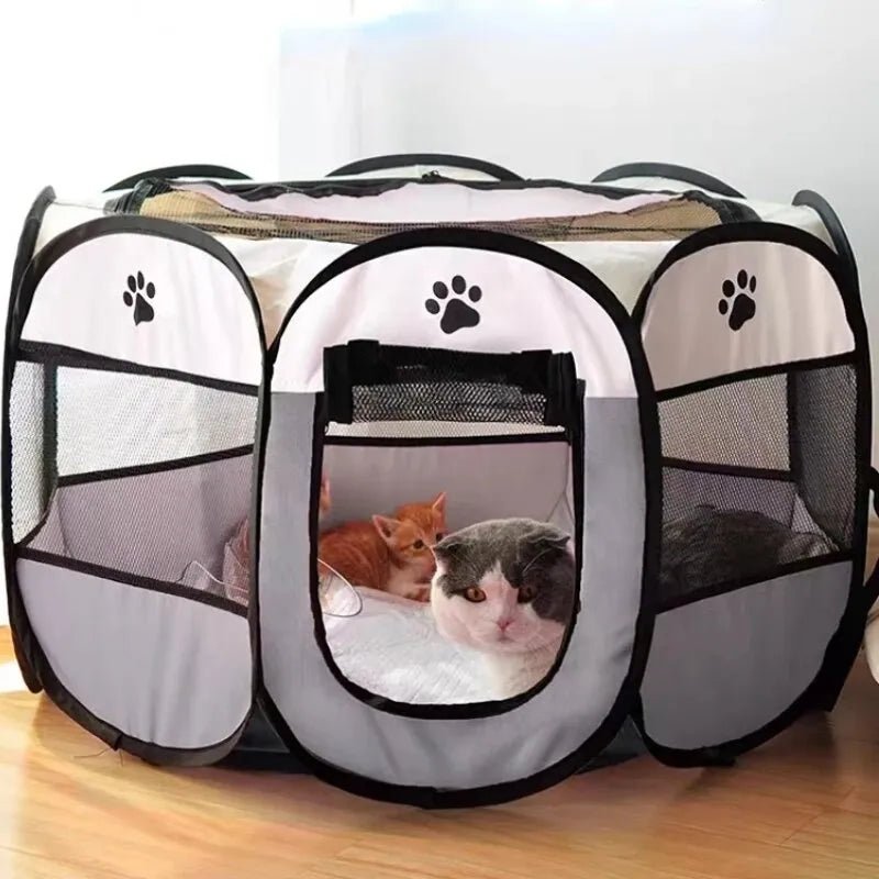 Portable Octagonal Pet Tent Kennel - Easy Operation, Large Space for Dogs & Cats  PetLums   