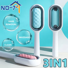 Cat Grooming Hair Remover Brush with Silicone Comb & Accessories