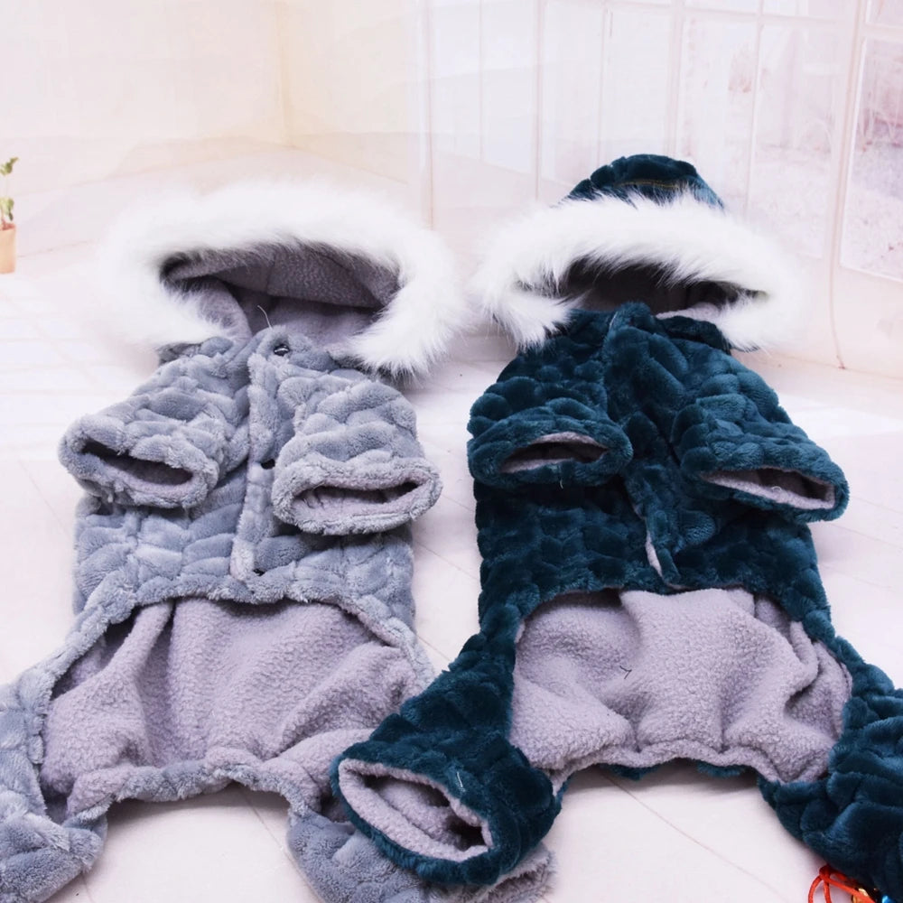 Winter Pet Dog Coat with Wool Lining | Stylish Polyester Jumpsuit  petlums.com   