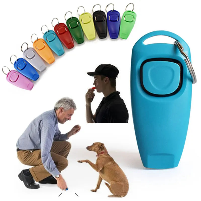 Dog Training Combo Clicker Whistle Kit: Train & Correct Behavior with Key Ring  petlums.com   