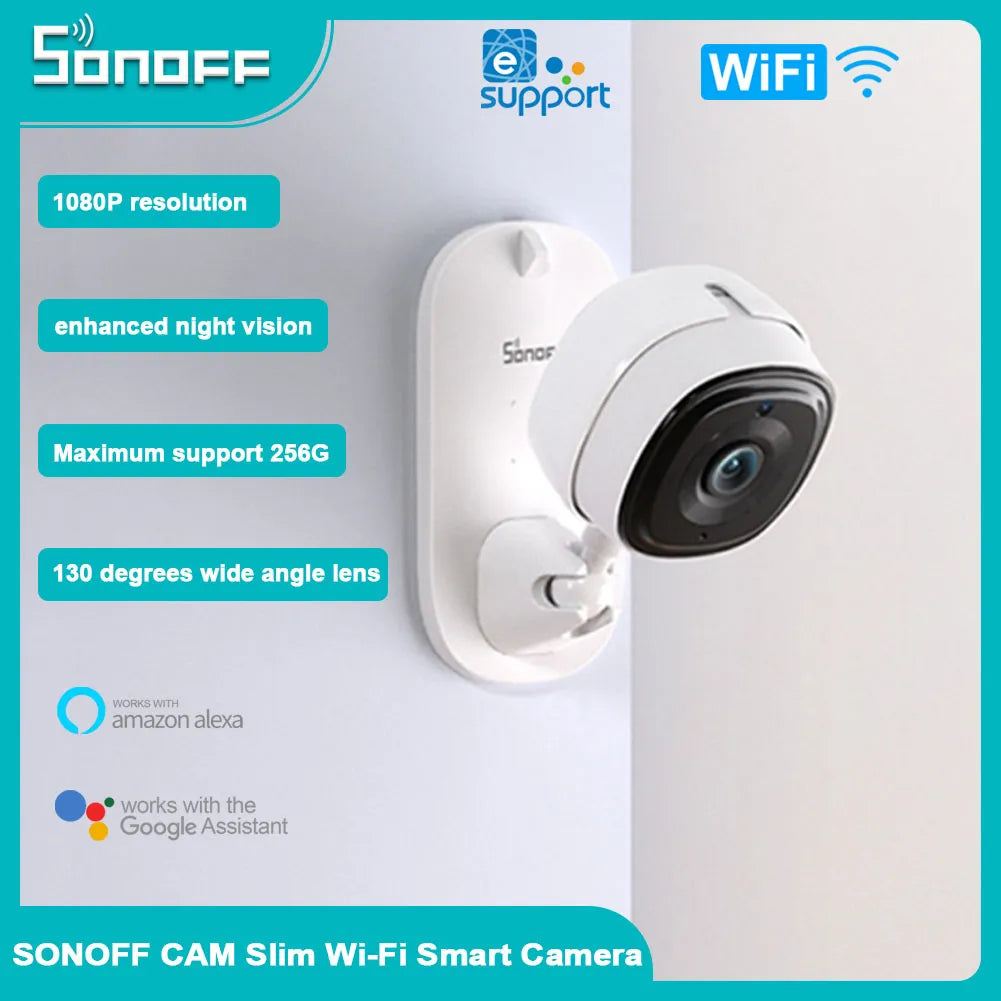 SONOFF CAM Slim Wi-Fi Smart Security Camera: Enhanced Surveillance & Pet Monitoring  petlums.com   