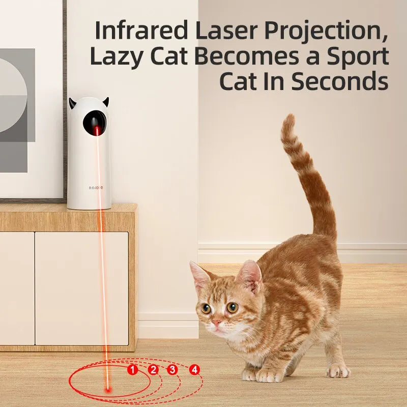 ROJECO Automatic Cat Toys Interactive Smart Teasing Pet LED Laser Indoor Cat Toy Accessories Handheld Electronic Cat Toy For Dog  petlums.com   