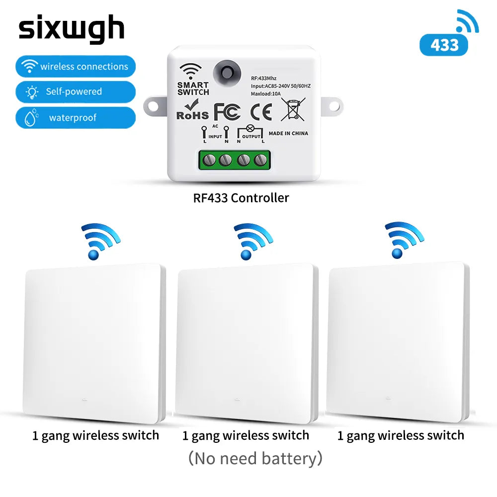 SIXWGH Smart Wireless Light Switch Set: Ultimate Convenience & Style  petlums.com   