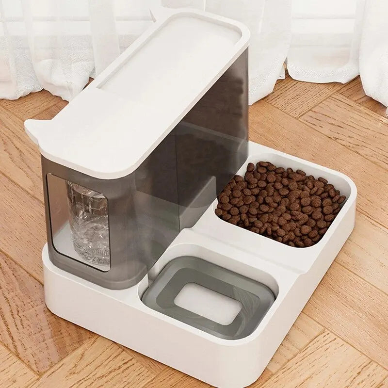 Automatic Cat Food and Water Dispenser with Wet/Dry Separation - Pet Feeder  petlums.com   