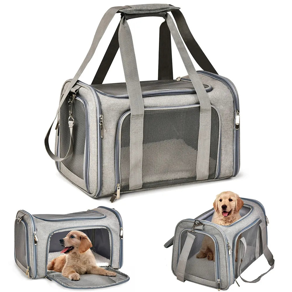 Soft-Sided Dog Cat Carrier Backpack: Airline Approved Travel Bag  petlums.com   