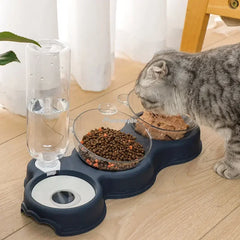 Automatic Pet Feeder & Water Fountain Double Bowl for Cats