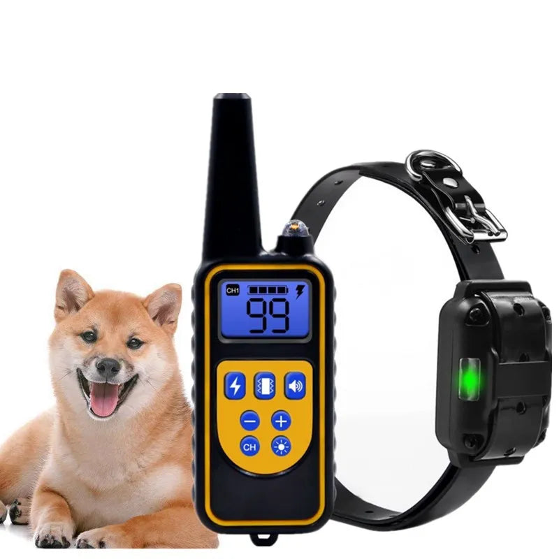 Electric Dog Training Collar: Remote Waterproof Rechargeable Beep Shock Vibration Anti Bark - Train with Confidence!  petlums.com   